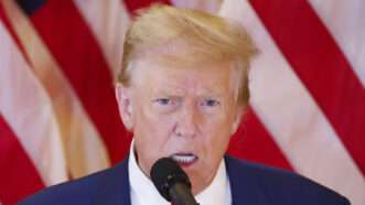 Donald Trump at a press conference after his New York conviction | John Angelillo/UPI/Newscom