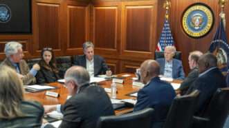 United States President Joe Biden meets with members of the National Security Council regarding the unfolding missile attacks on Israel in the Situation Room of the White House in Washington, DC, USA 13 April 2024. | Adam Schultz - White House via CNP/picture alliance / Consolidated News