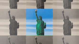 A grid with the Statue of Liberty | Illustration: Lex Villena; Midjourney