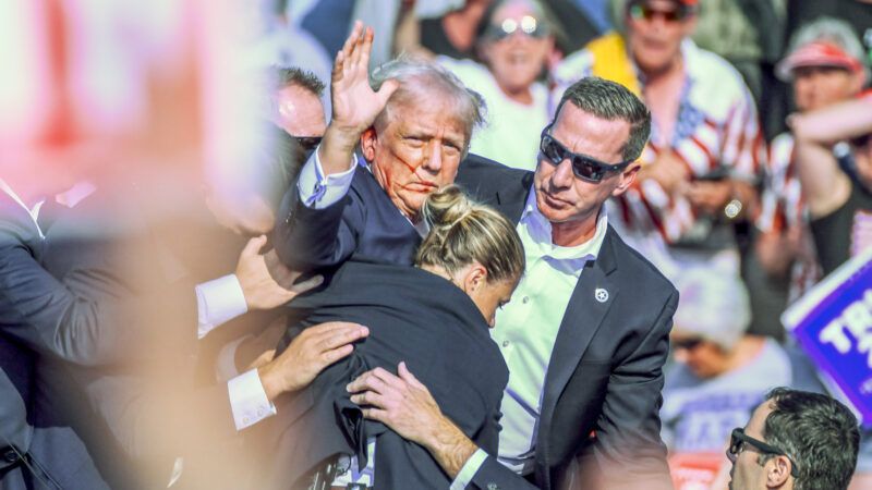 Secret Service agents hustle former President Donald Trump offstage after an assassination attempt at a rally in Pennsylvania. | Morgan Phillips/Polaris/Newscom