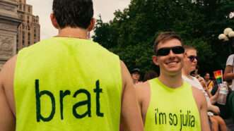 Young people wearing 'brat' shirts | Cristina Matuozzi/Sipa USA/Newscom