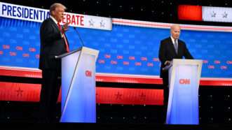 Donald Trump debates Joe Biden on January 28, 2024 | Chine Nouvelle/SIPA/Newscom