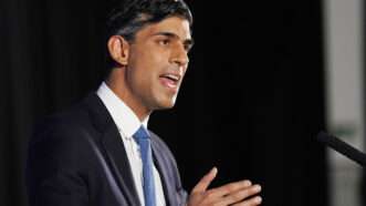 Rishi Sunak giving a speech | Stefan Rousseau/ZUMAPRESS/Newscom